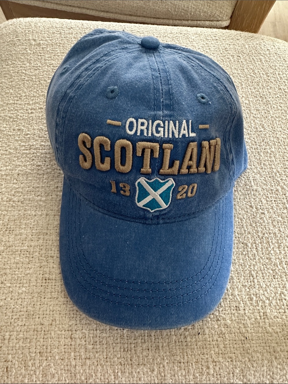 Original Scotland Embroidered Baseball Cap - Blue/Tan